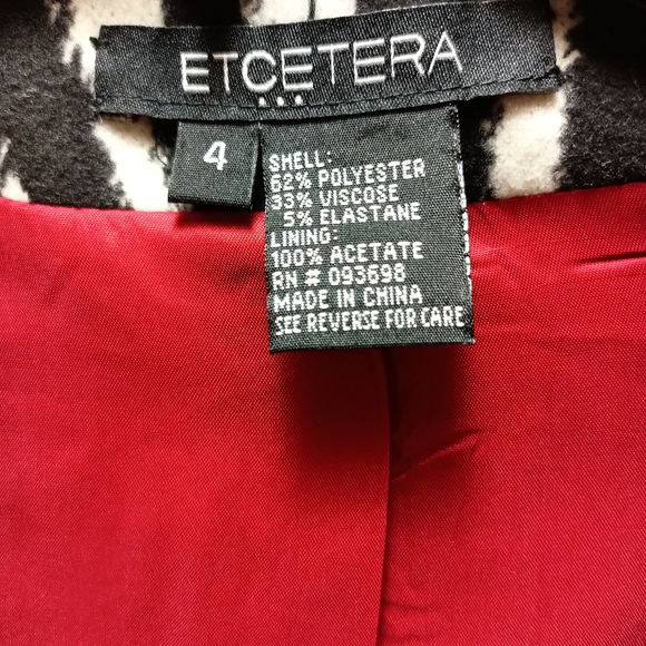Etcetera Women's Animal Print Coat Size 4 NWOT - Picture 6 of 6